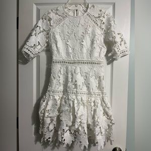Just Me Oblivious Beauty White Lace Dress, size small
